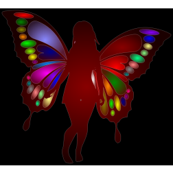 Butterfly woman silhouette