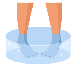 Feet submerged in water