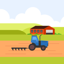 Field and tractor