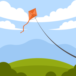Flying kite in the nature