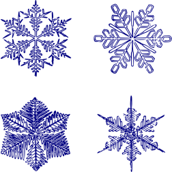 Four snow crystals