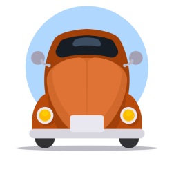 Retro Brown Car Vector Illustration