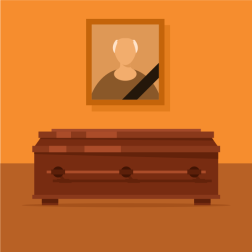 Funeral Casket with Portrait