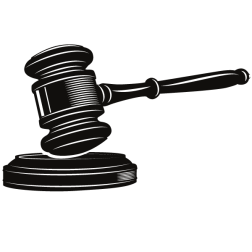 Silhouette of a gavel
