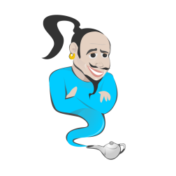 Genie In a Lamp Cartoon Character