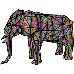 An Elephant Silhouette With Chromatic Pattern