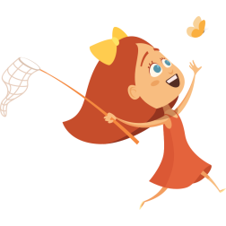 Girl Is Chasing A Butterfly