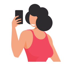 A woman is taking a selfie