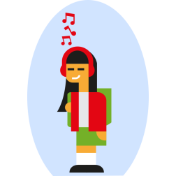 Girl listening to music