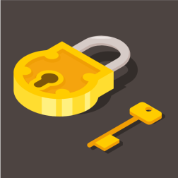 Golden padlock
