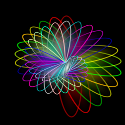 Elliptical shapes on black background
