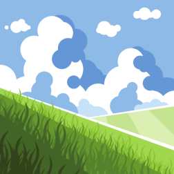 Grass fields and stormy cloud