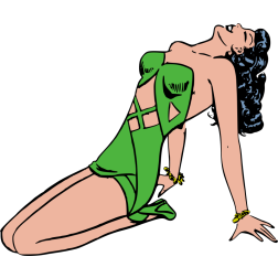 Woman in green swimsuit