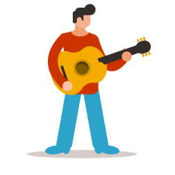 Man playing a guitar