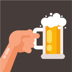 Pint of foamy beer