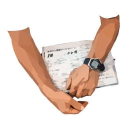 Hands Holding a Newspaper