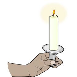 Hand with candle