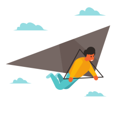 Hang glider in the sky