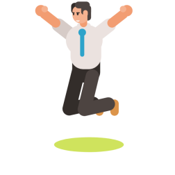 Businessman jumping
