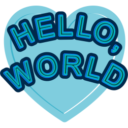 Hello World Blue Heart