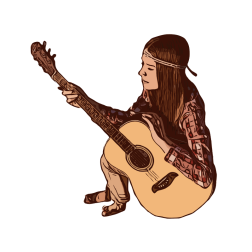 Hippy Lady with Guitar