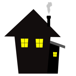 Silhouette of a hut