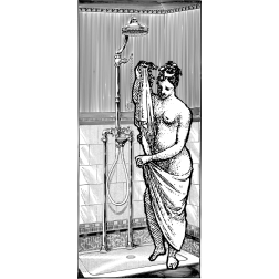 Old Shower with Lady in a Towel