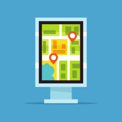 Device with interactive map