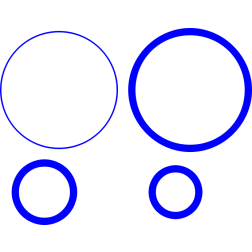 Blue circles and text