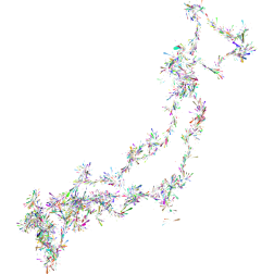 Japan splatter outline map