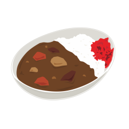 Japanese curry and rice Isolated