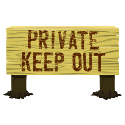 Wooden Keep Out sign