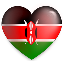 Kenyan flag heart vector image