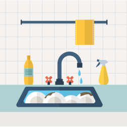Kitchen with Ddrty dishes