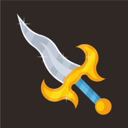 Knife with curved blade