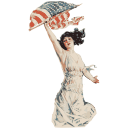 Lady Liberty with flag