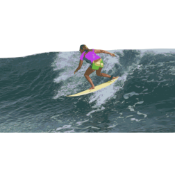 Lady surfing