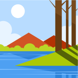 Lake shore landscape