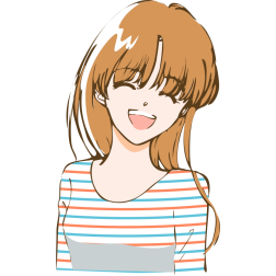 Laughing Female Manga Illustration