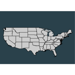 USA weather map simple clip art