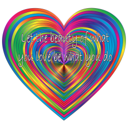 Colorful hearts with a message