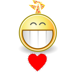 Smiley icon with a red heart