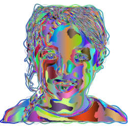 Girl Portrait Polyprismatic Pattern