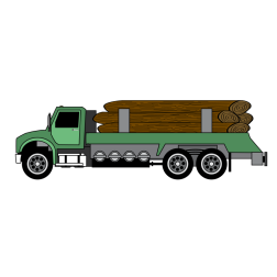 Lorry with wood logs