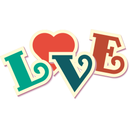 Love text retro style