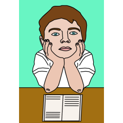 A man is reading something