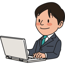 Man is using laptop computer