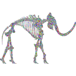 Mammoth Skeleton 3D Colorful Pattern