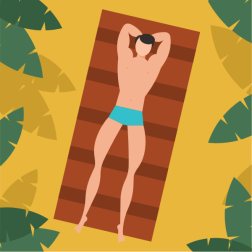 Man catching tan
