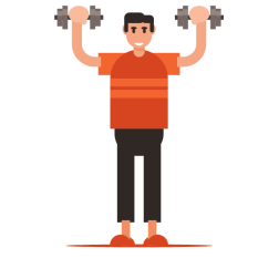 Man exercising in the gym